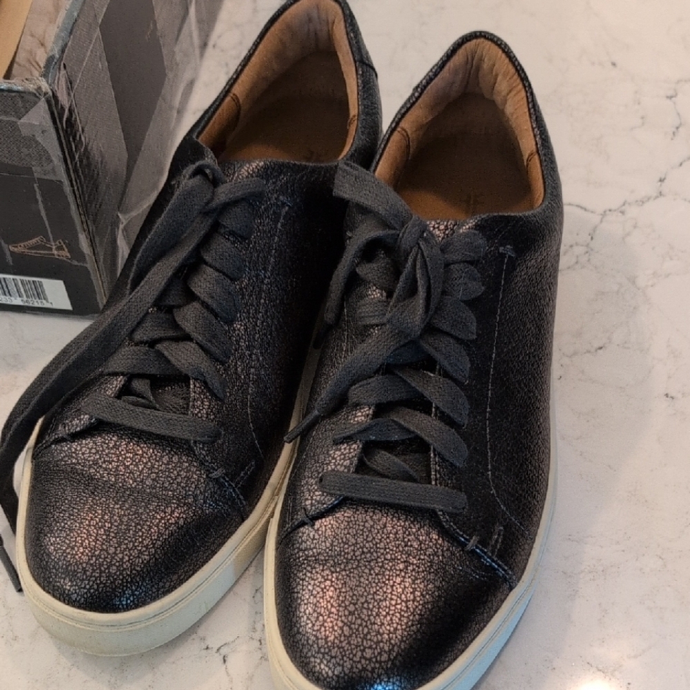 Black Textured Sneakers